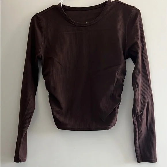 Women's Long Sleeve Top - Brown - Picture 1 of 2